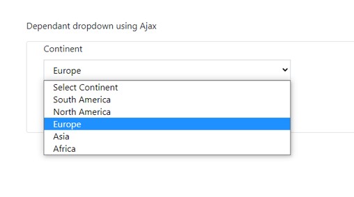 How to make dependent dropdown list using jquery Ajax